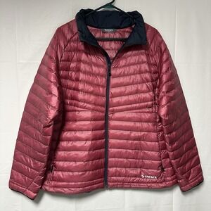 Simms Womens Size 2XL ExStream Full Zip Puffer Jacket Primaloft Fishing Gear Red
